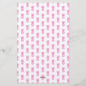Preppy Tropical Pink Pineapa Personalisiert Briefpapier (Rückseite)