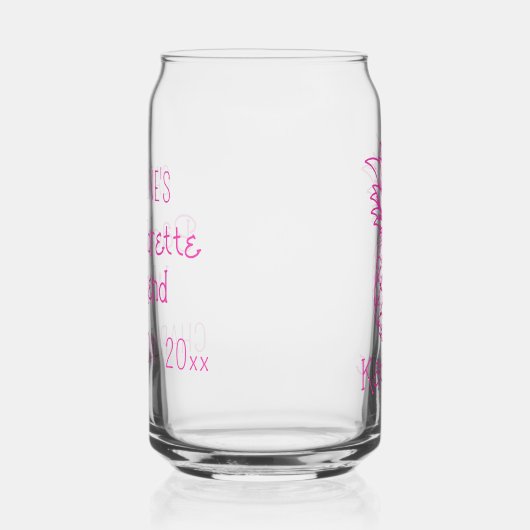 Preppy Tropical Pink Pineapa Personalisiert Dosenglas (Rechts)