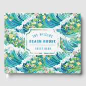Preppy Tropical Waves | Beach House Guest Book Gästebuch (Vorderseite)