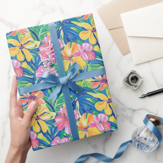 Preppy Tropical Wrapping Paper Geschenkpapier (Schenken)