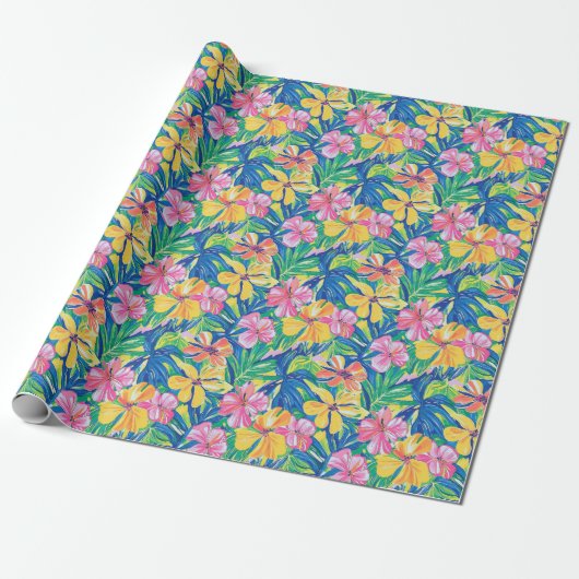 Preppy Tropical Wrapping Paper Geschenkpapier (Ungerollt)