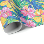 Preppy Tropical Wrapping Paper Geschenkpapier (Rolleneckpunkt)