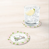 Preppy Turtles Golf Cart Runder Pappuntersetzer (Vor Ort)