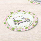 Preppy Turtles Golf Cart Runder Pappuntersetzer (Angewinkelt)