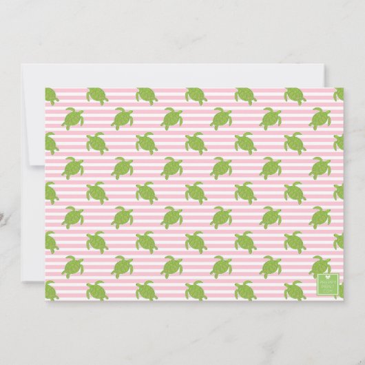 Preppy Turtles Palm Beach Golf Cart Personalized Dankeskarte (Rückseite)