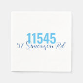 Preppy Two Tone Zip Code Street Address Custom Serviette (Vorderseite)