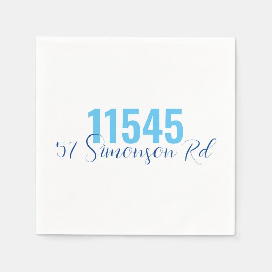 Preppy Two Tone Zip Code Street Address Custom Serviette (Vorderseite)
