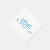 Preppy Two Tone Zip Code Street Address Custom Serviette (Ecke)