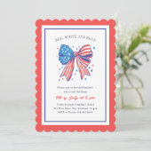 Preppy USA Flag Bow 4. Juli Party Einladung (Stehend Vorderseite)