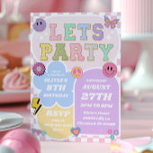 Preppy Varsity Patch Letter Retro Birthday Party Einladung