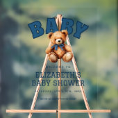 Preppy Varsity Teddy Bear Baby Shower Acrylic Acrylschild (Neutral)
