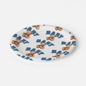 Preppy Varsity Teddy Bear Baby Shower Pappteller (Schrägansicht)