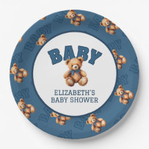 Preppy Varsity Teddy Bear Baby Shower