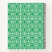 Preppy-Viereckgitter-Monogramm – Grün & Navy Notizblock (Rückseite)