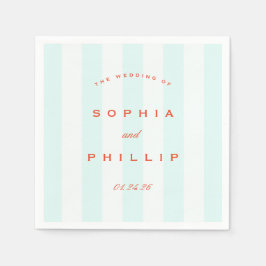 Preppy Vintag Stripes Wedding Paper Napkin Serviette
