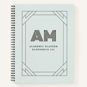 Preppy Vintage Custom Monogramm Ästhetik College Notizblock