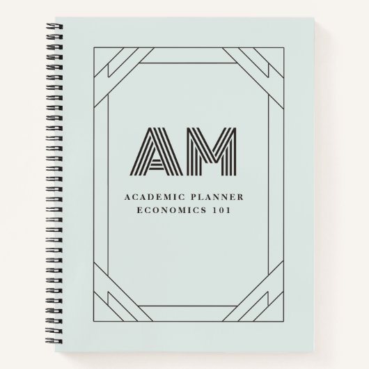 Preppy Vintage Custom Monogramm Ästhetik College Notizblock (Vorderseite)
