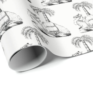 Preppy-Wappenkamel-Palmenbaum-Wappen Geschenkpapier