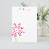 Preppy Wassercolor Palm Tree Monogram Mitteilungsk Dankeskarte (Stehend Vorderseite)