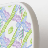 Preppy Wassercolor Raute Pickleball Paddle (Linke Seite)