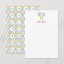 Preppy Wassercolor Raute Pickleball Paddle Dankeskarte