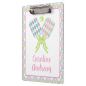 Preppy Wassercolor Raute Pickleball Paddle Klemmbrett (Links)