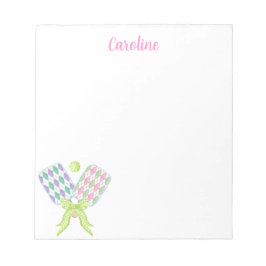 Preppy Wassercolor Raute Pickleball Paddle Notizblock