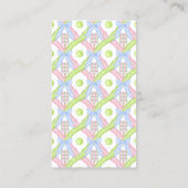 Preppy Wassercolor Raute Pickleball Paddle Visitenkarte (Rückseite)