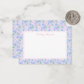 Preppy Water Color Blume Personalisiert Stationier Mitteilungskarte (Vorderseite/Rückseite Beispiel)