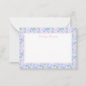 Preppy Water Color Blume Personalisiert Stationier Mitteilungskarte (Vorderseite)