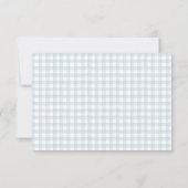 Preppy Watercolor Blue Gingham Golf Cart Dankeskarte (Rückseite)