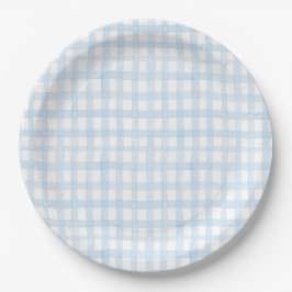 Preppy Watercolor Blue Gingham Pappteller
