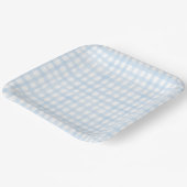 Preppy Watercolor Blue Gingham Pappteller (Gewinkelt)