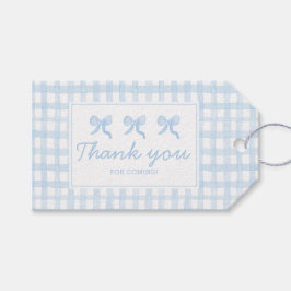 Preppy Watercolor Blue Gingham Personalisiert Geschenkanhänger