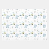 Preppy Watercolor Blue Golf Polo Shirt Geschenkpapier Set (Vorderseite 3)