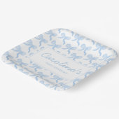 Preppy Watercolor Blue Watercolor Bows Personalisi Pappteller (Gewinkelt)
