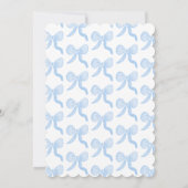 Preppy Watercolor Bows Gingham Custom Foto Einladung (Rückseite)