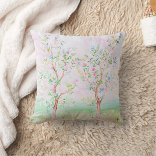 Preppy Watercolor chinoiserie Blumenzwiebeln Kissen