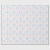 Preppy Watercolor Floral Gingham Birthday Geschenkpapier (Flach)