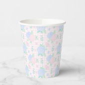 Preppy Watercolor Floral Gingham Birthday Pappbecher (Links)