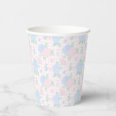 Preppy Watercolor Floral Gingham Birthday Pappbecher (Rechts)