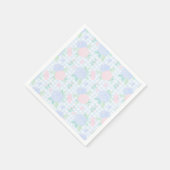 Preppy Watercolor Floral Gingham Birthday Serviette (Ecke)