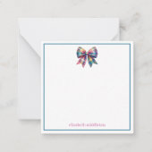 Preppy Watercolor Kariert Bogen Personalisiert Mitteilungskarte (Vorderseite)