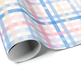 Preppy Watercolor Pastel Gingham kariertes Party Geschenkpapier