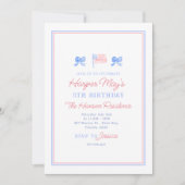 Preppy Watercolor Patriotic 4. Juli bearbeitbar Einladung (Vorderseite)