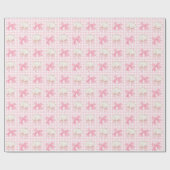 Preppy Watercolor Seashells auf Pink Gingham Geschenkpapier (Flach)