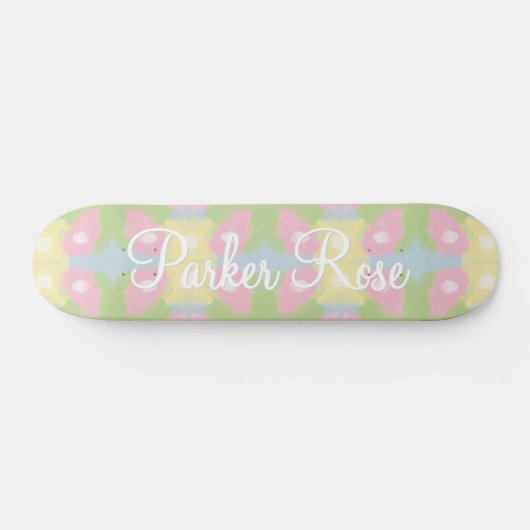Preppy Watercolor Skateboard (Horizontal)