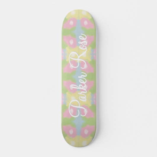 Preppy Watercolor Skateboard (Vorne)
