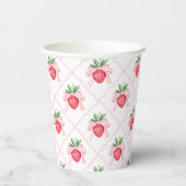 Preppy Watercolor Strawberries Berry Sweet Pappbecher (Rückseite)