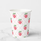 Preppy Watercolor Strawberries Berry Sweet Pappbecher (Links)